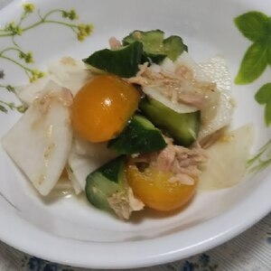 夏野菜と大根のツナサラダ